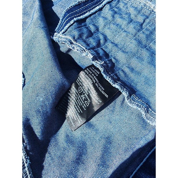 South Pole Men’s Paint Splash Blue Denim & Gray Removable Hoodie Jacket Size L - Picture 9 of 10